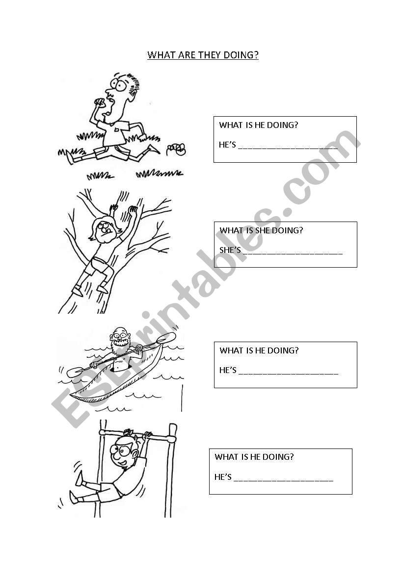WHAT ARE YHEY DOING? worksheet