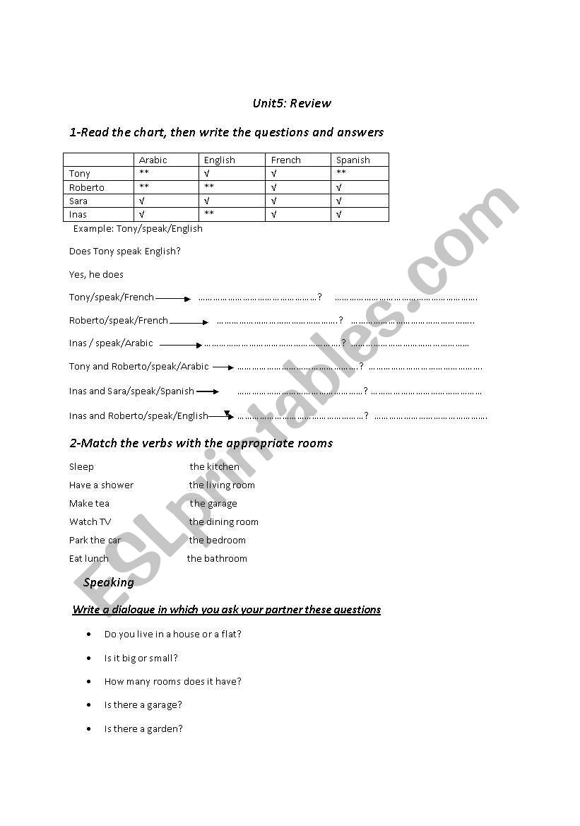 exerices clothes worksheet