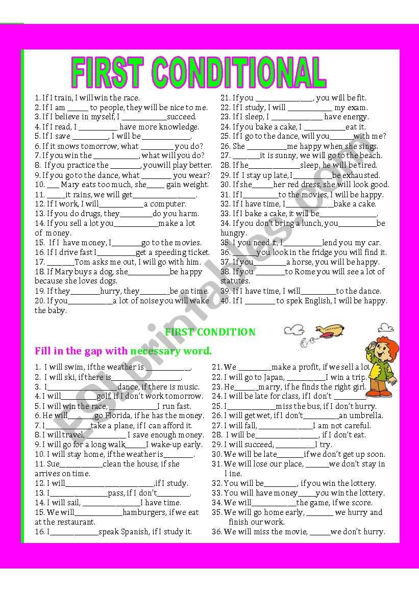 First Conditional Esl Worksheet By Giovanni