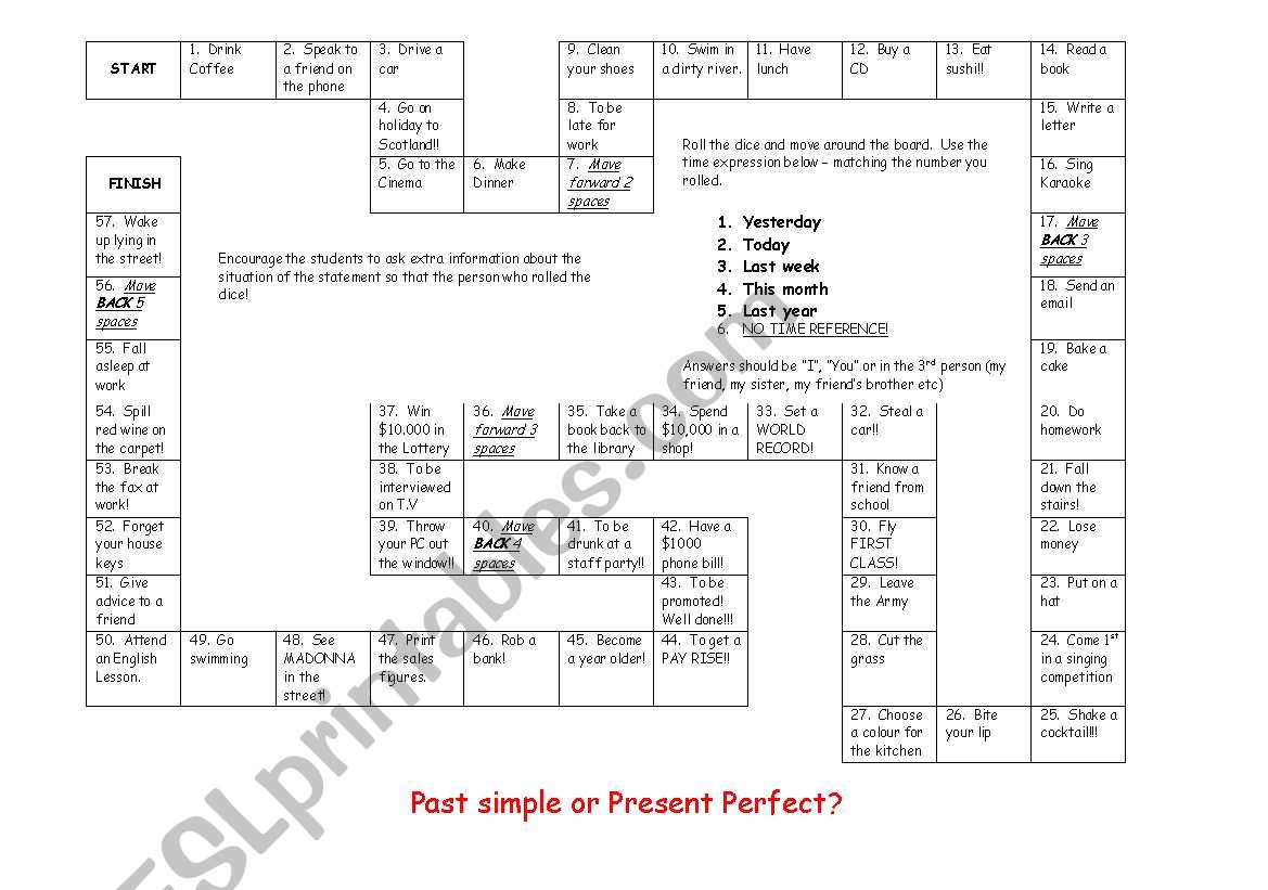 Past Simple - Present Perfect.