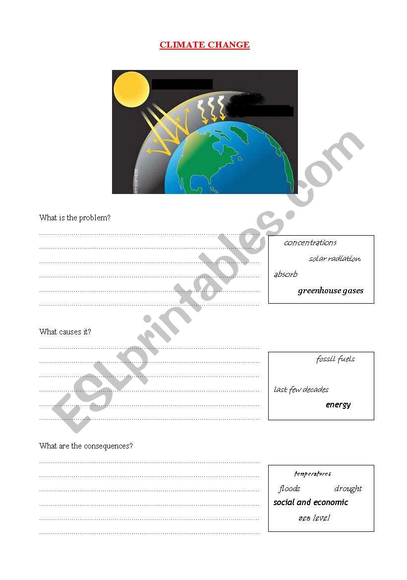 climate change worksheet