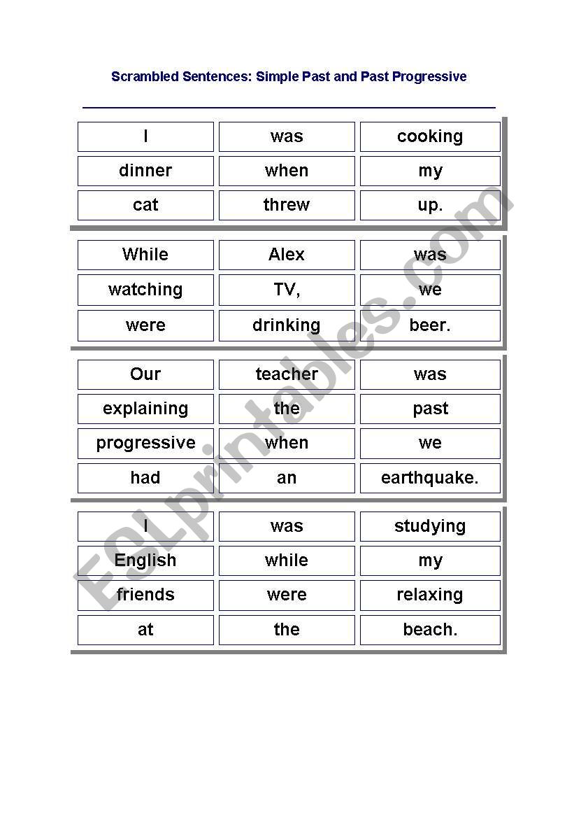 Scramble Sentences worksheet