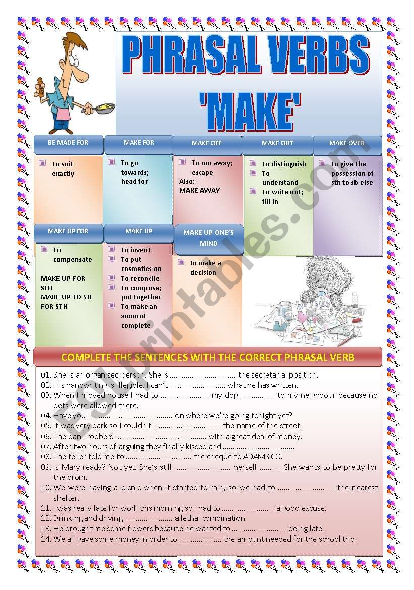 PHRASAL VERBS: MAKE worksheet
