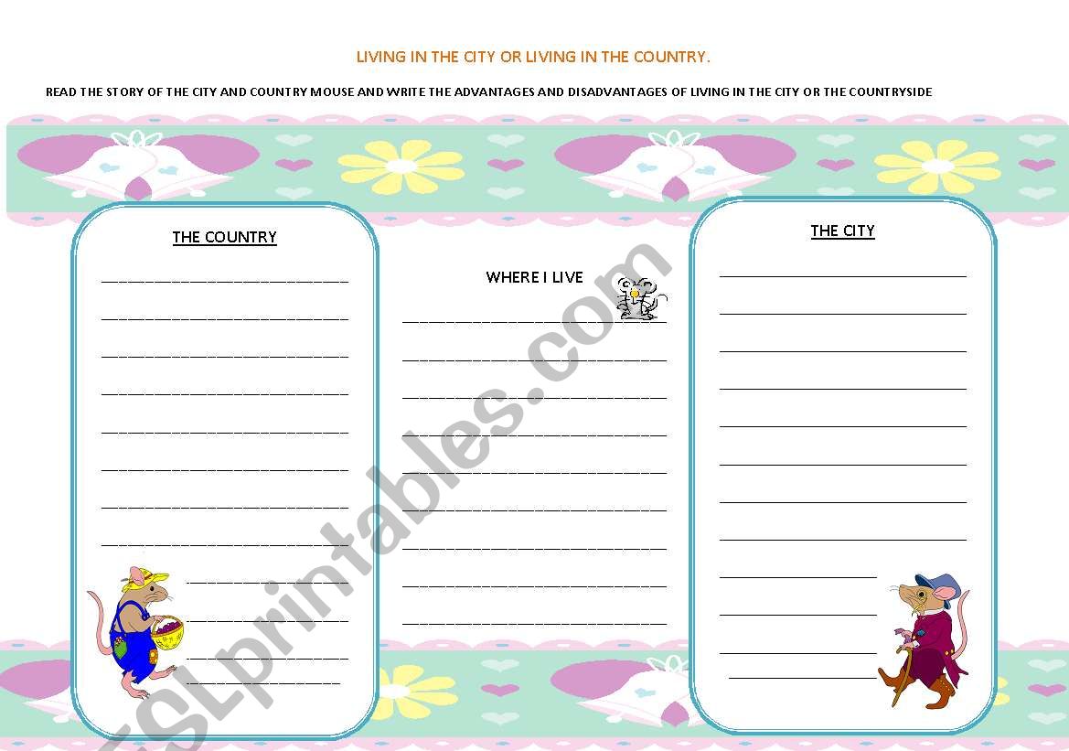 The country or the city? worksheet