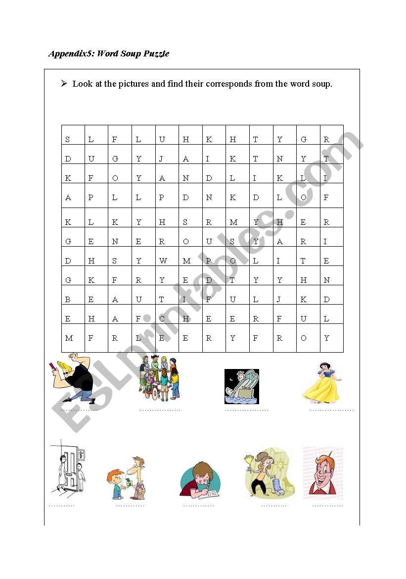 word soup puzzle worksheet