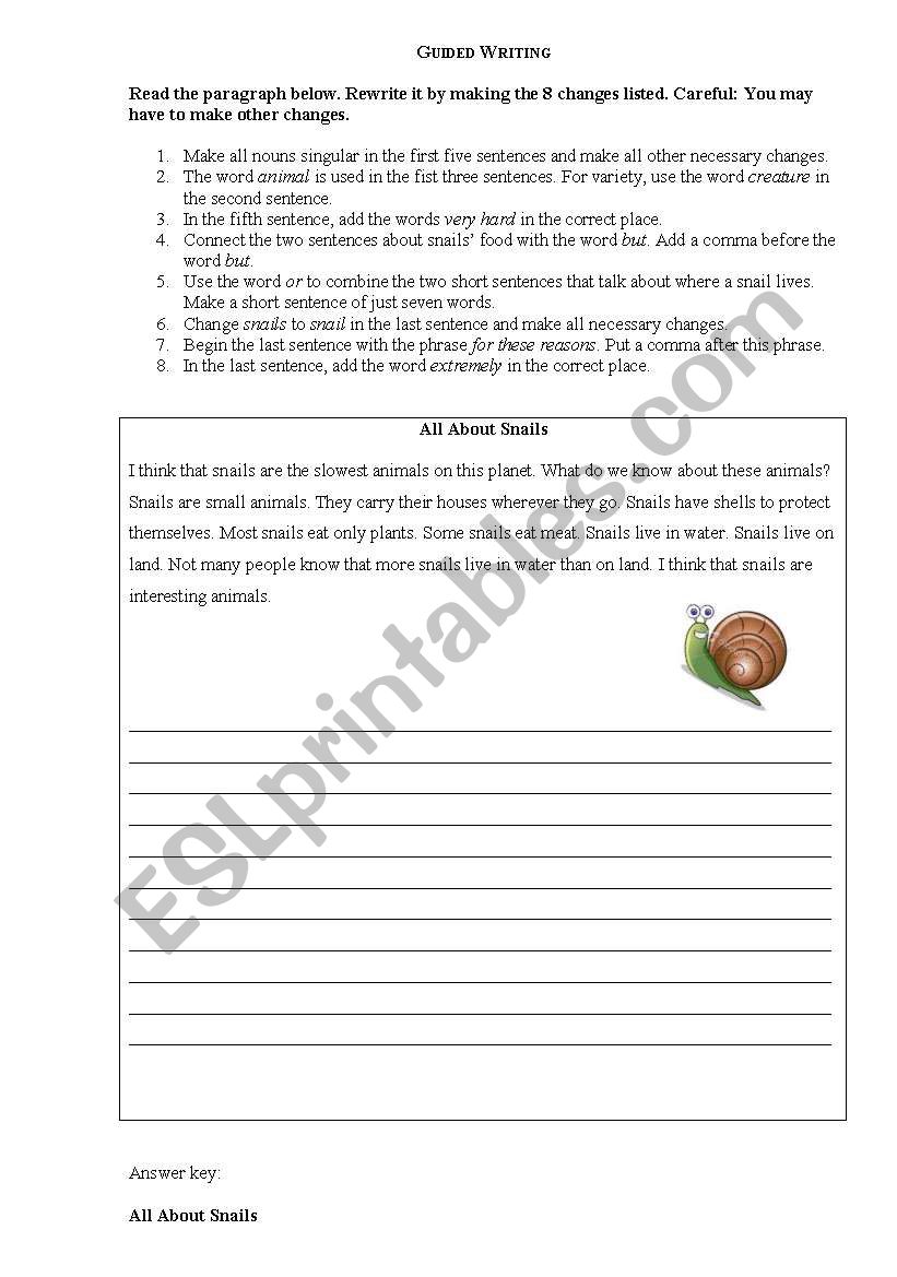 Guided writing worksheet