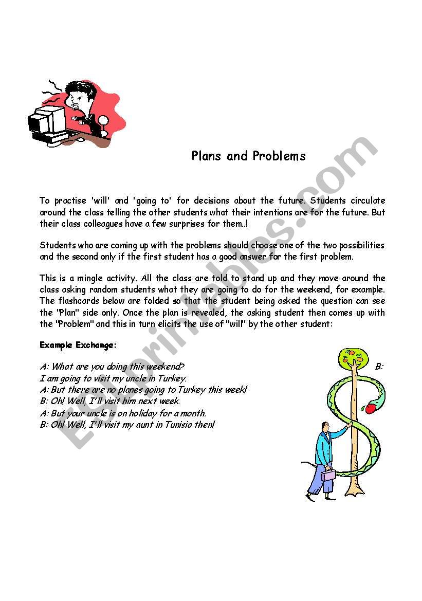 Plans and Problems worksheet