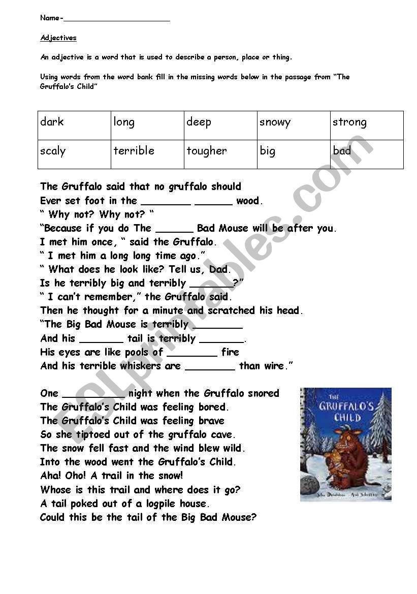 Gruffalo English worksheet