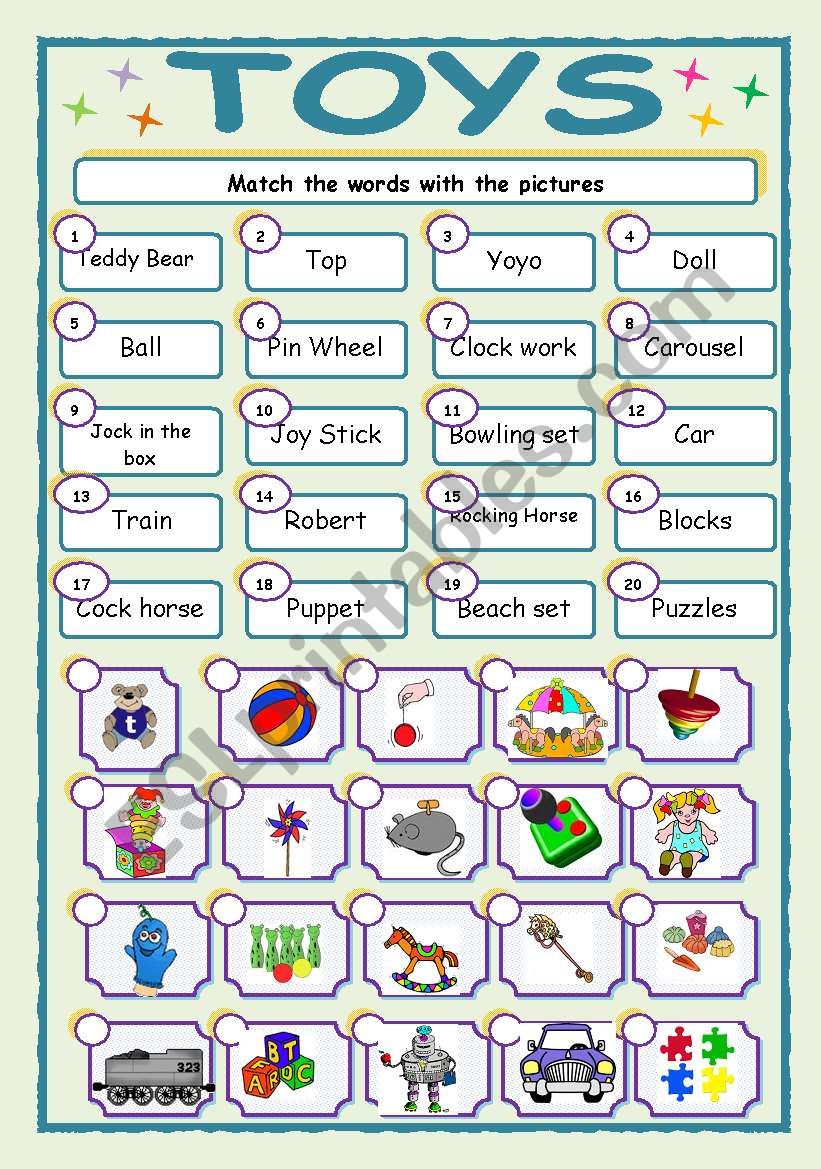 TOYS worksheet