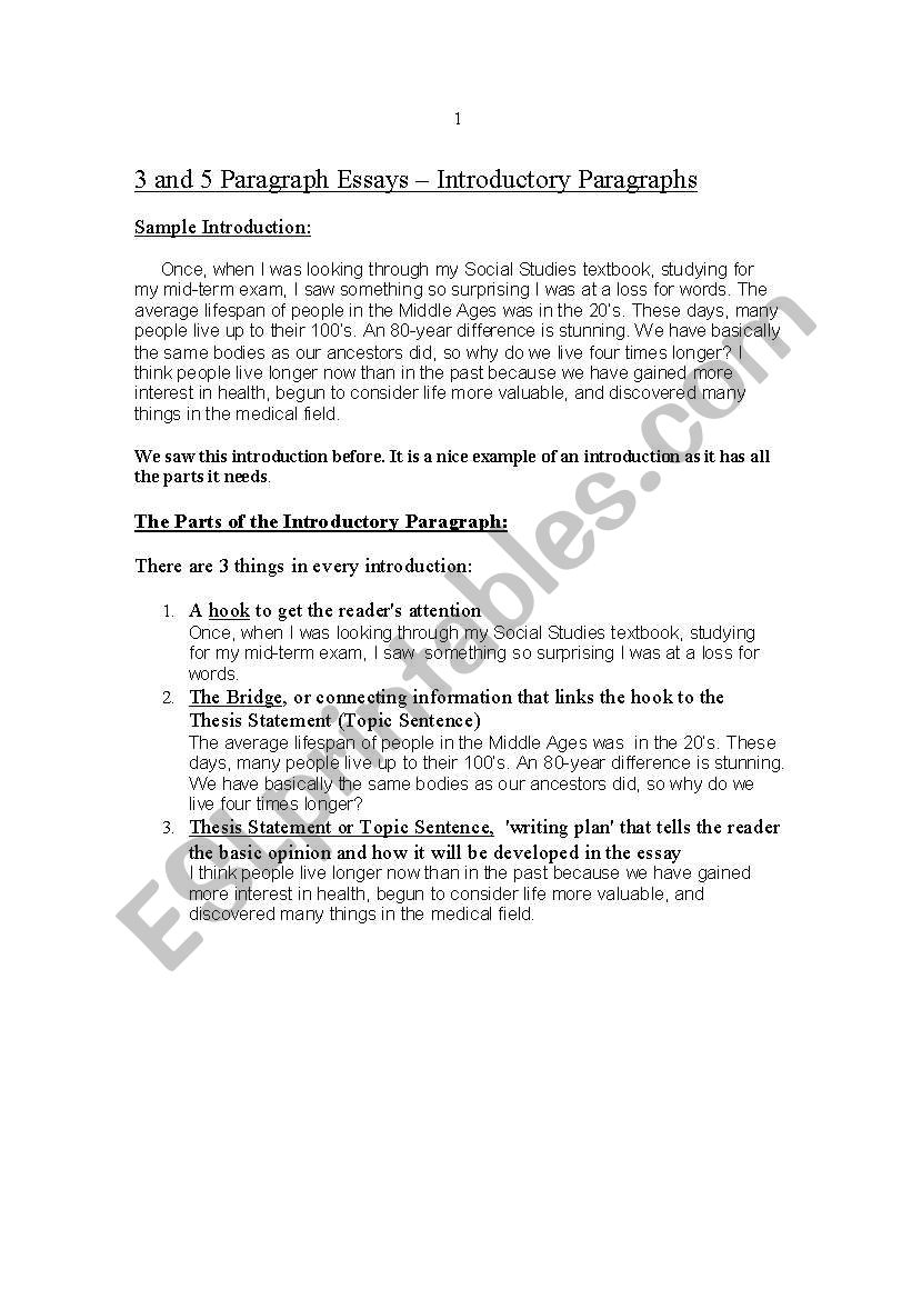 paragraph worksheet