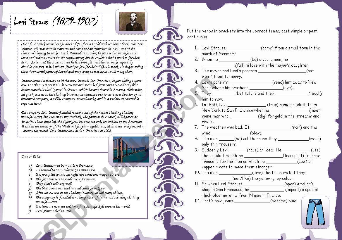 Past simple & Past continuous worksheet