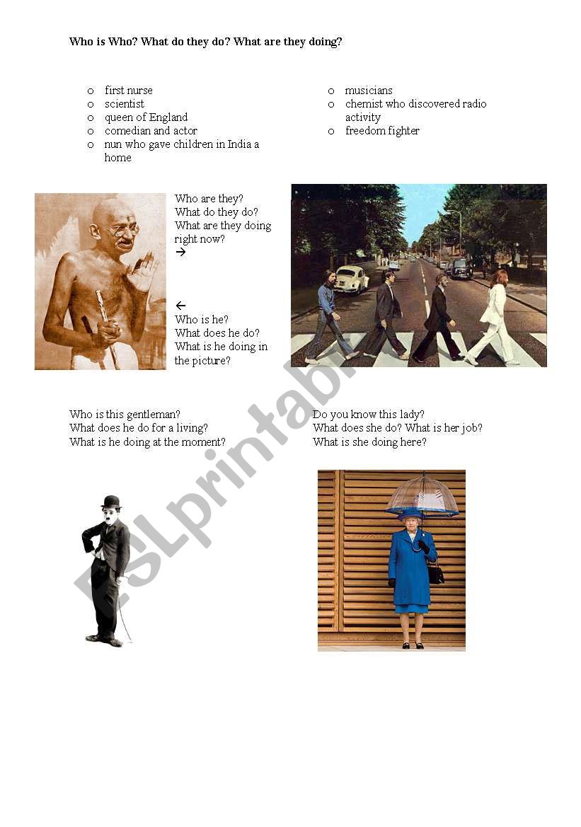 Famous People worksheet