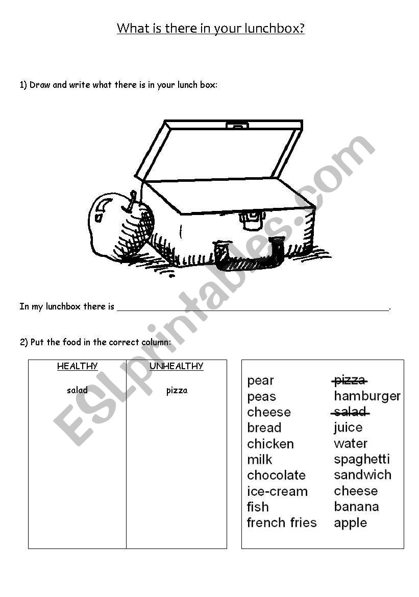 Whats in your lunchbox? worksheet