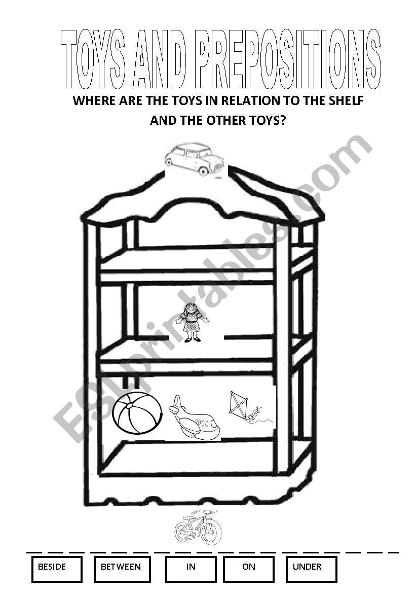 Toys and Prepositions! worksheet