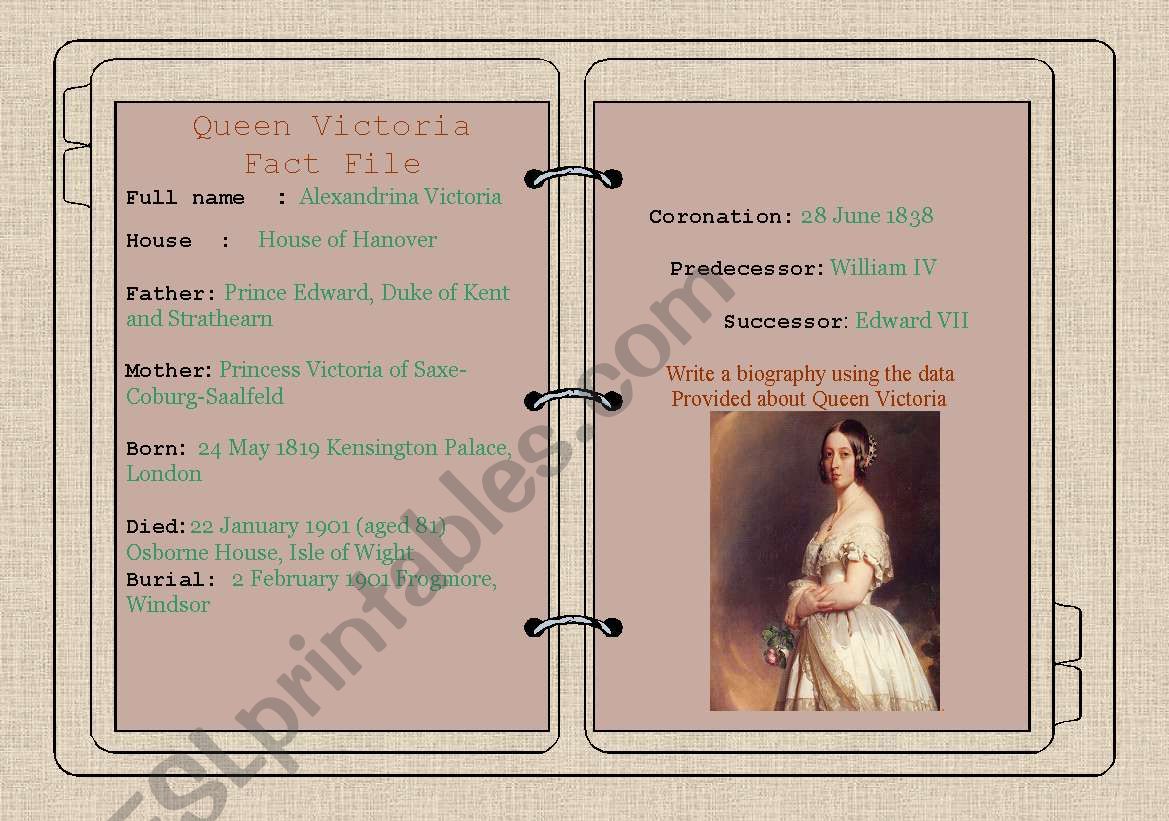 Queen Victoria worksheet