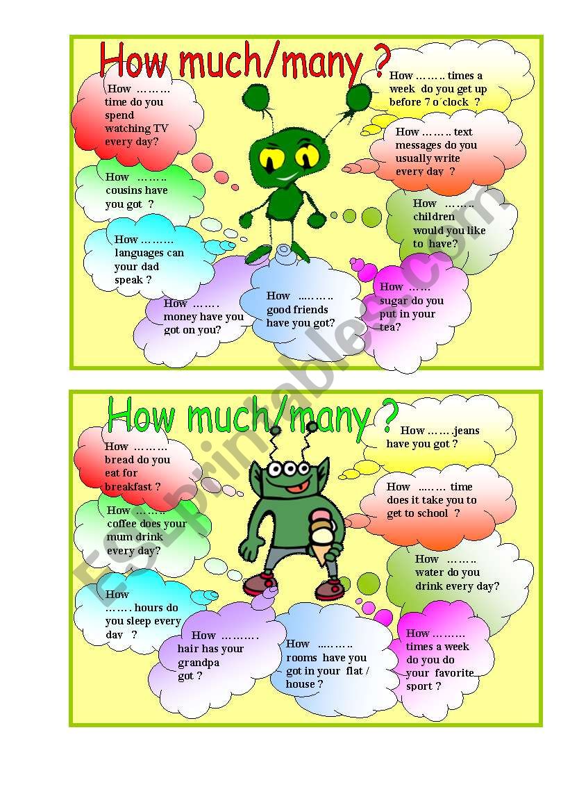 How much ? How many ? worksheet