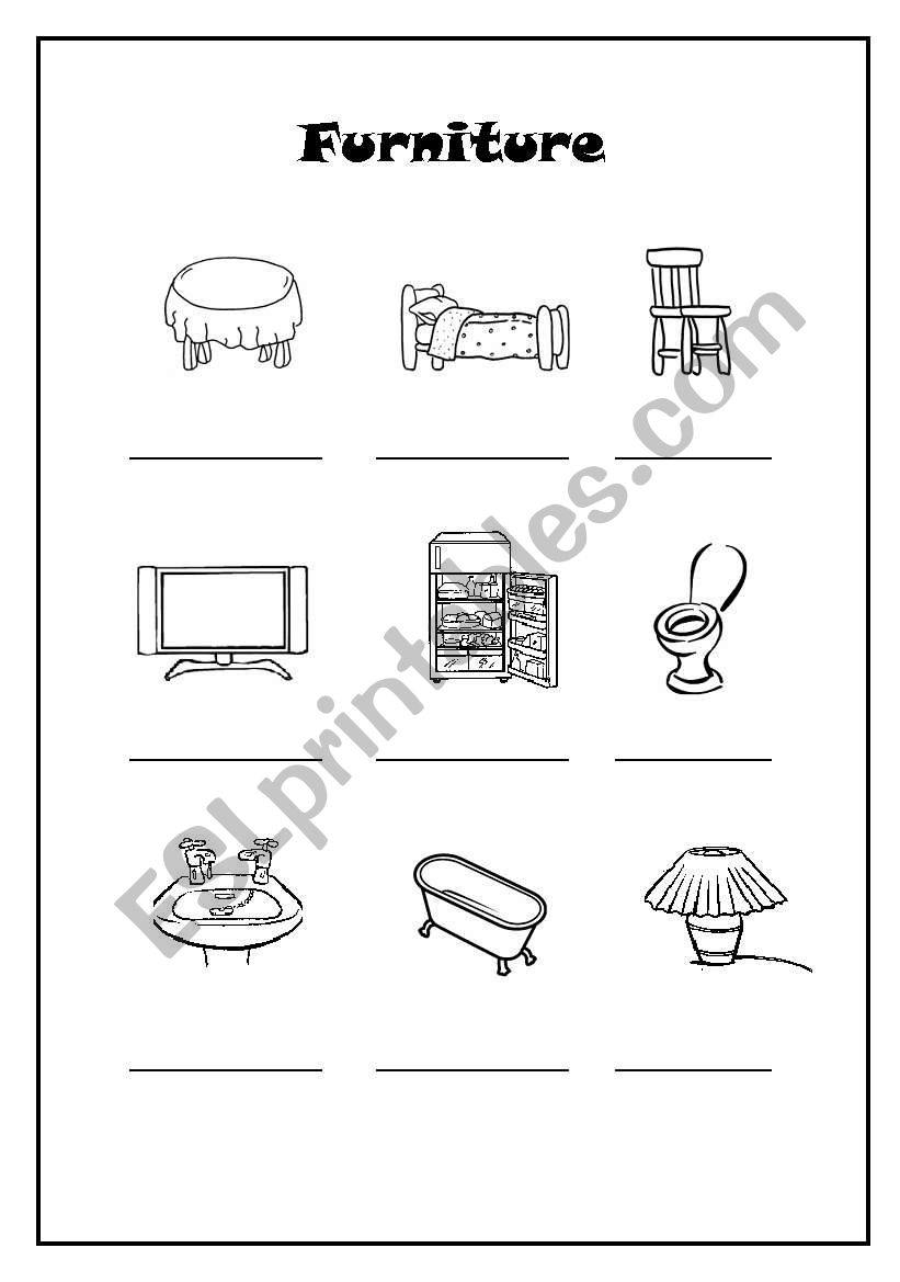 furniture worksheet