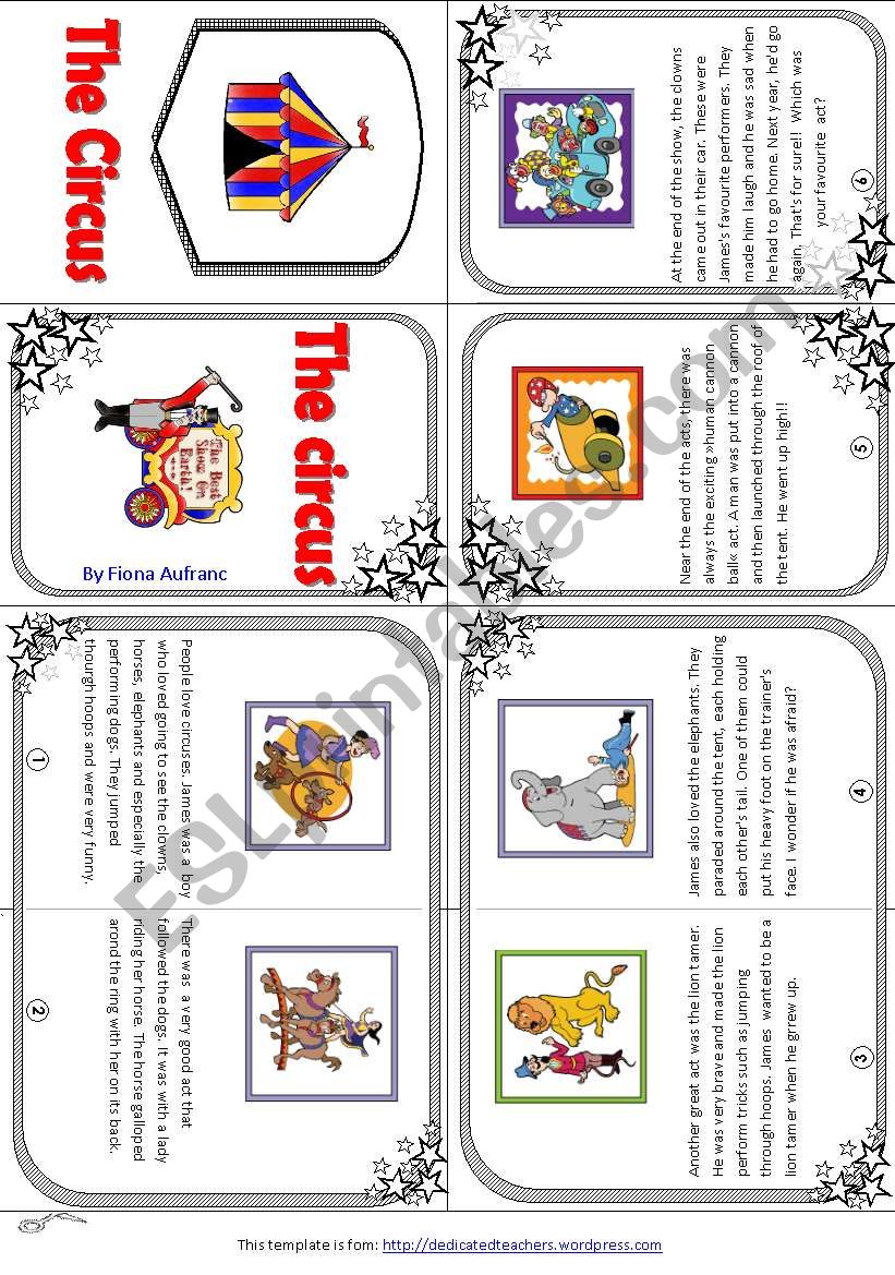 My Circus mini book worksheet