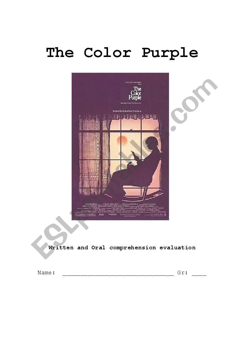 The color purple written and oral comprehension