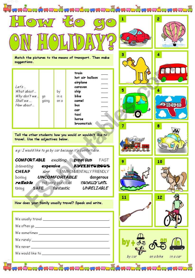 HOW TO GO ON HOLIDAY worksheet