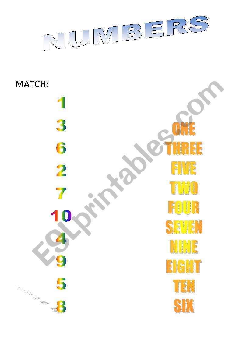 Numbers worksheet