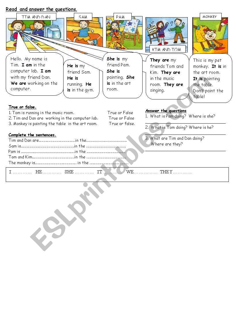 life at school worksheet