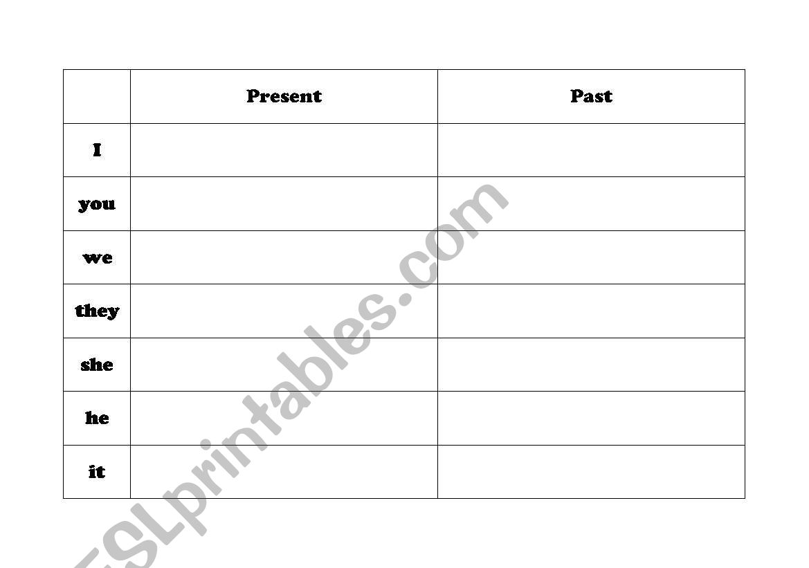 Present - Past worksheet