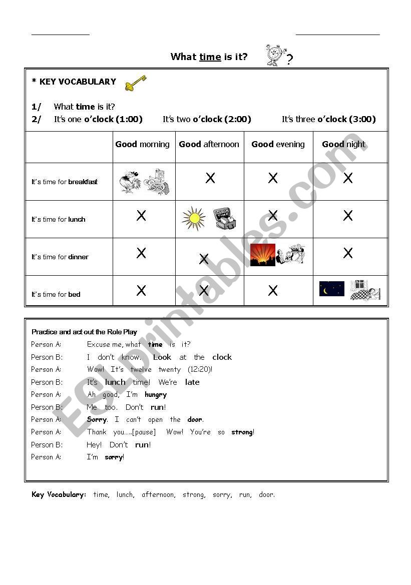 What time is it? worksheet