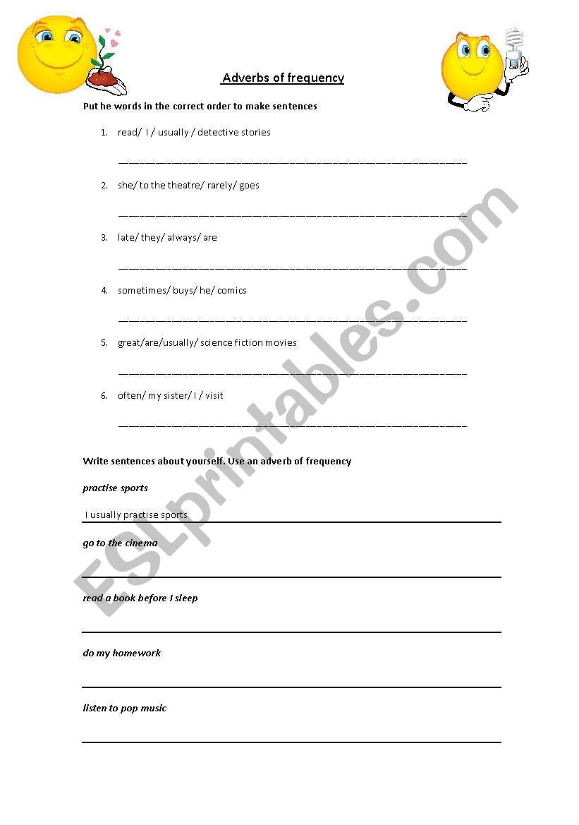 ADVERBS OF FREQUENCY worksheet