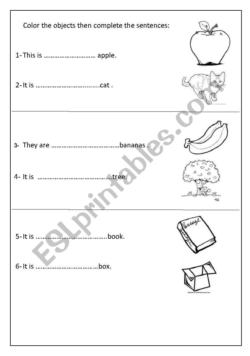 colors worksheet