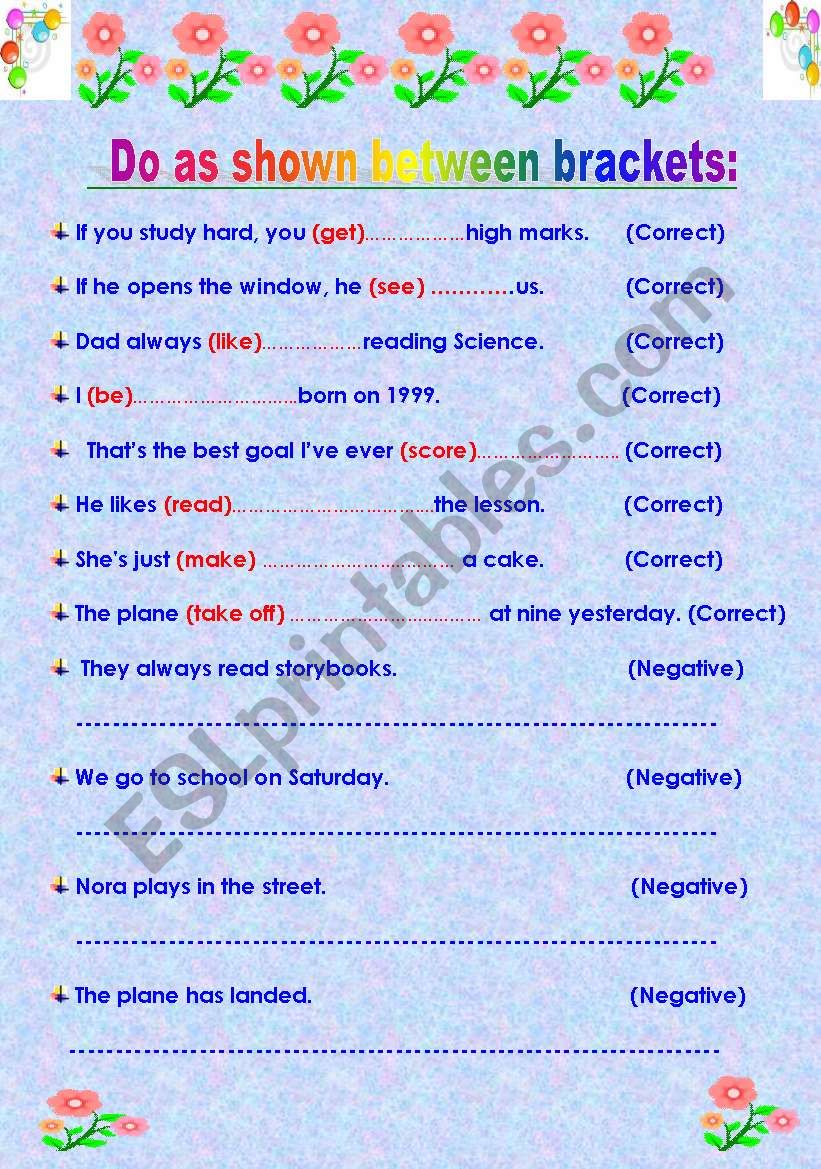 english-worksheets-do-as-shown-between-brackets