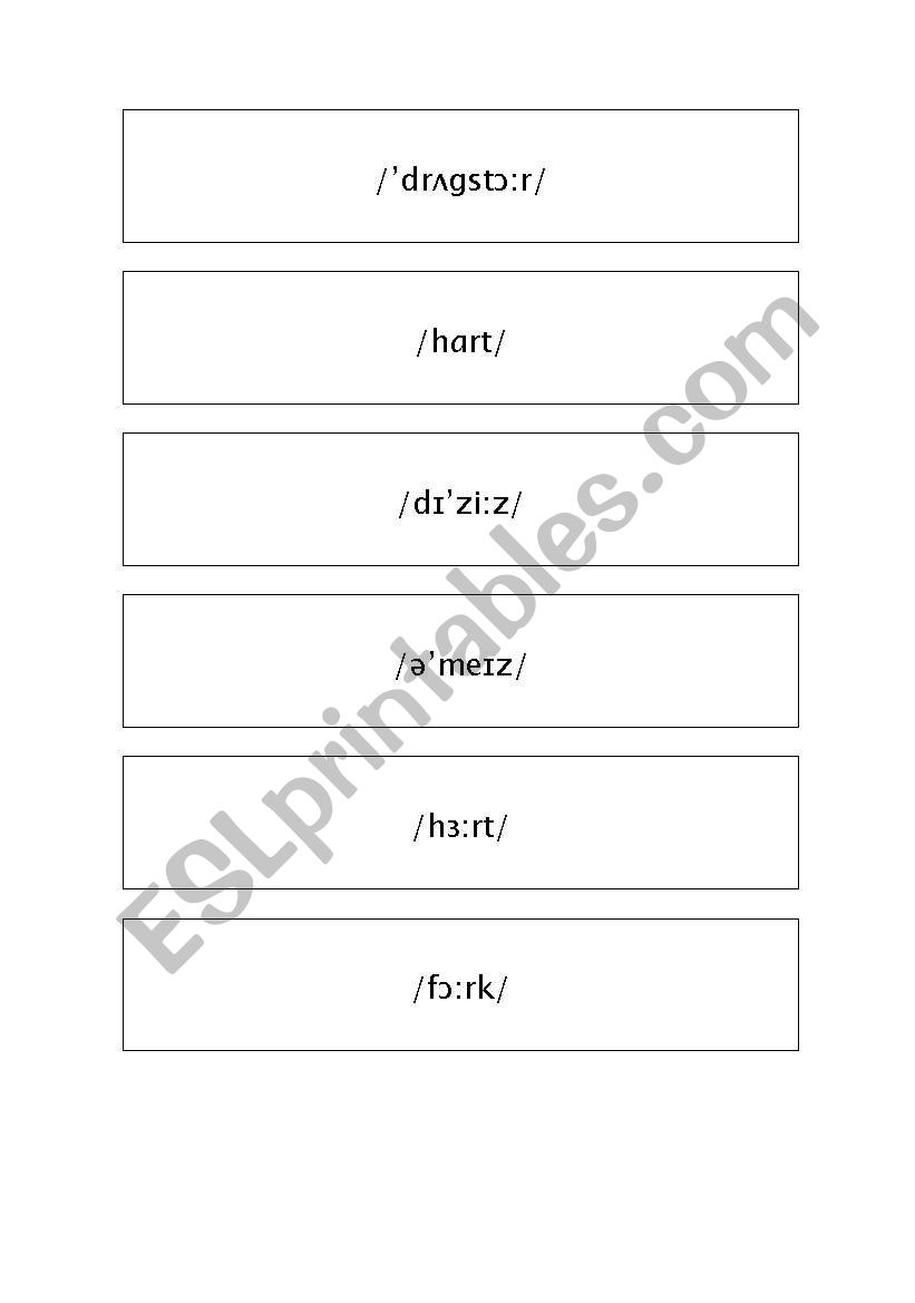 Phonetic Race worksheet