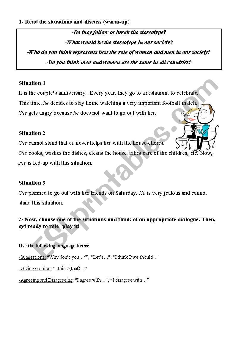 Stereotypes -dialogues worksheet