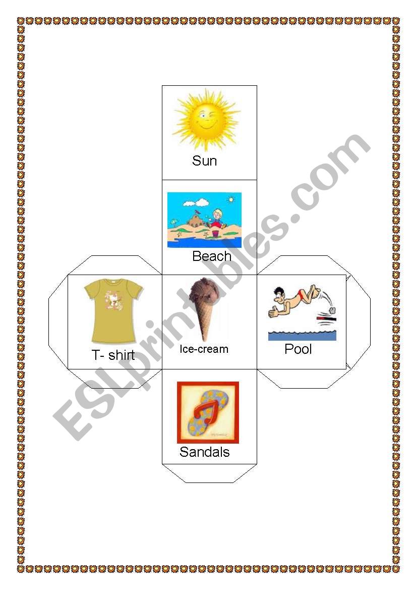 summer dice worksheet