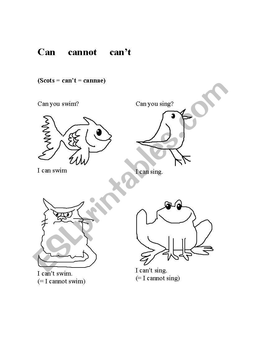 Can and cannot - contracted forms