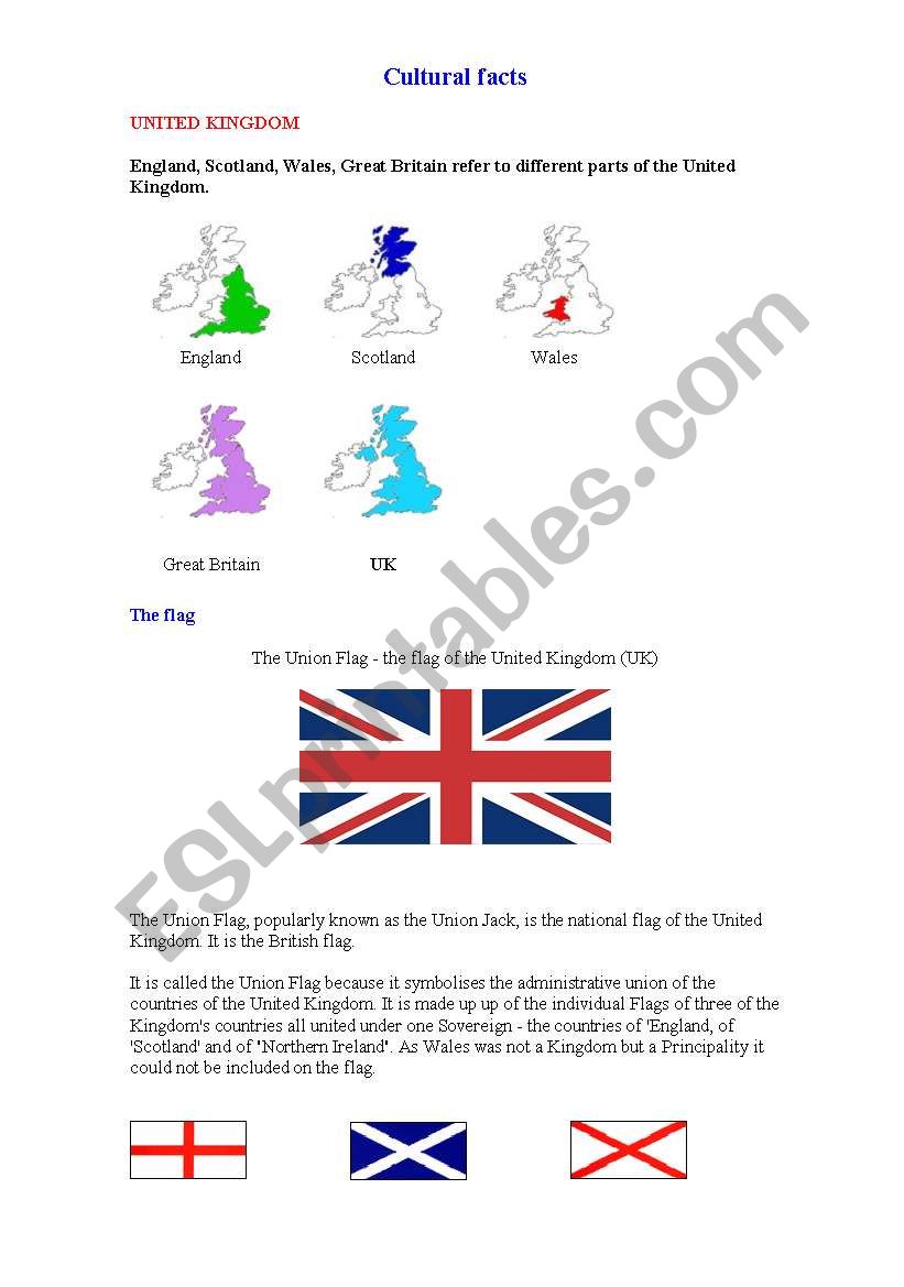 cultural facts worksheet