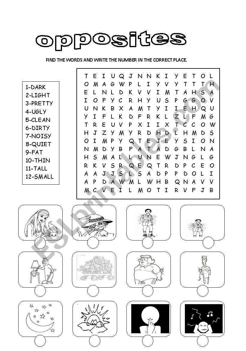 OPPOSITES worksheet