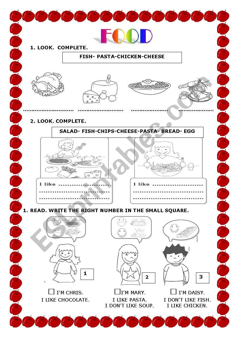 FOOD.... worksheet