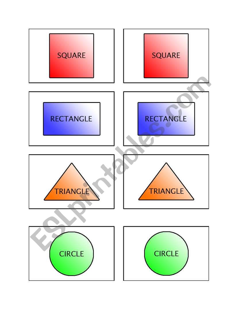 Shapes game worksheet