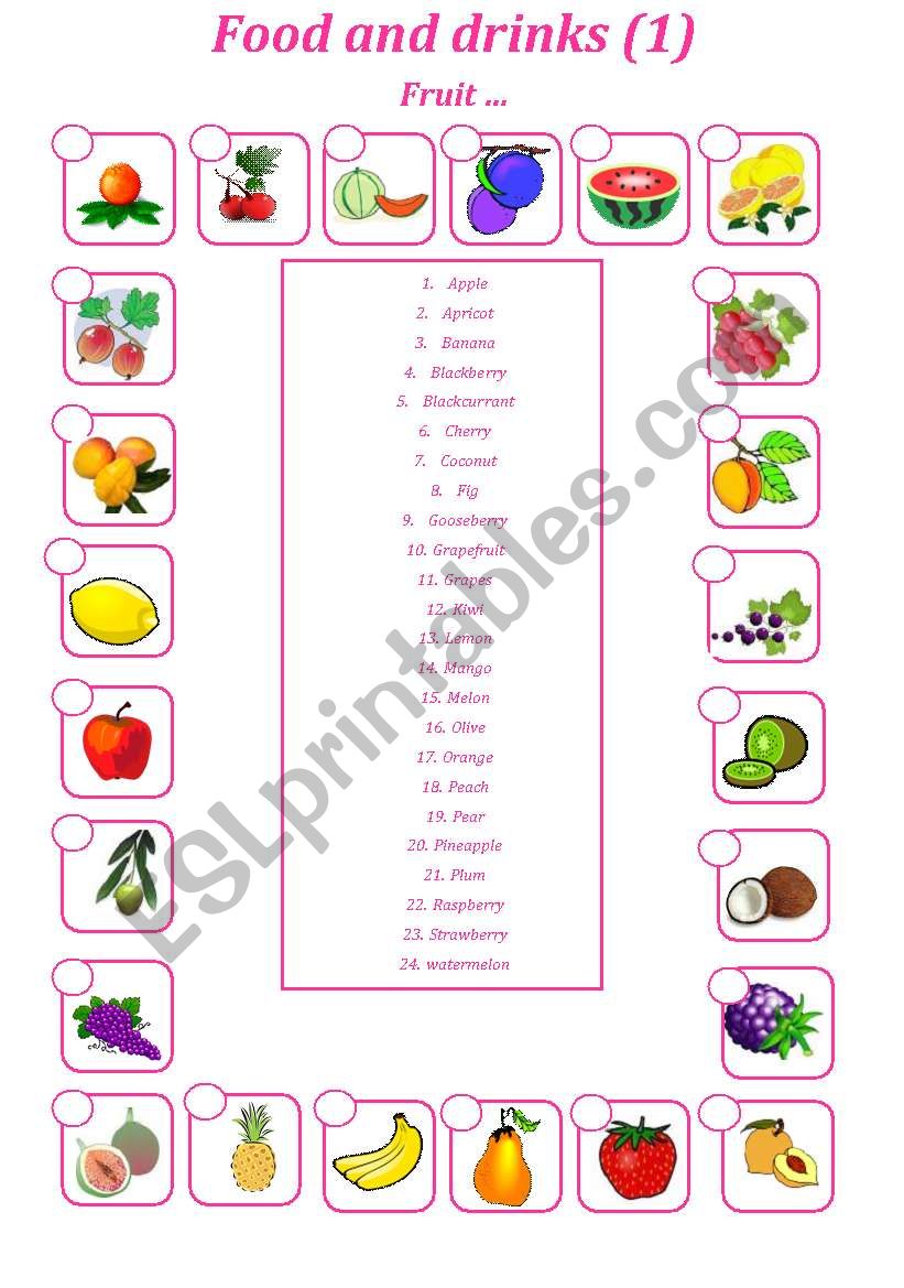 FOOD &  DRINKS (1) worksheet