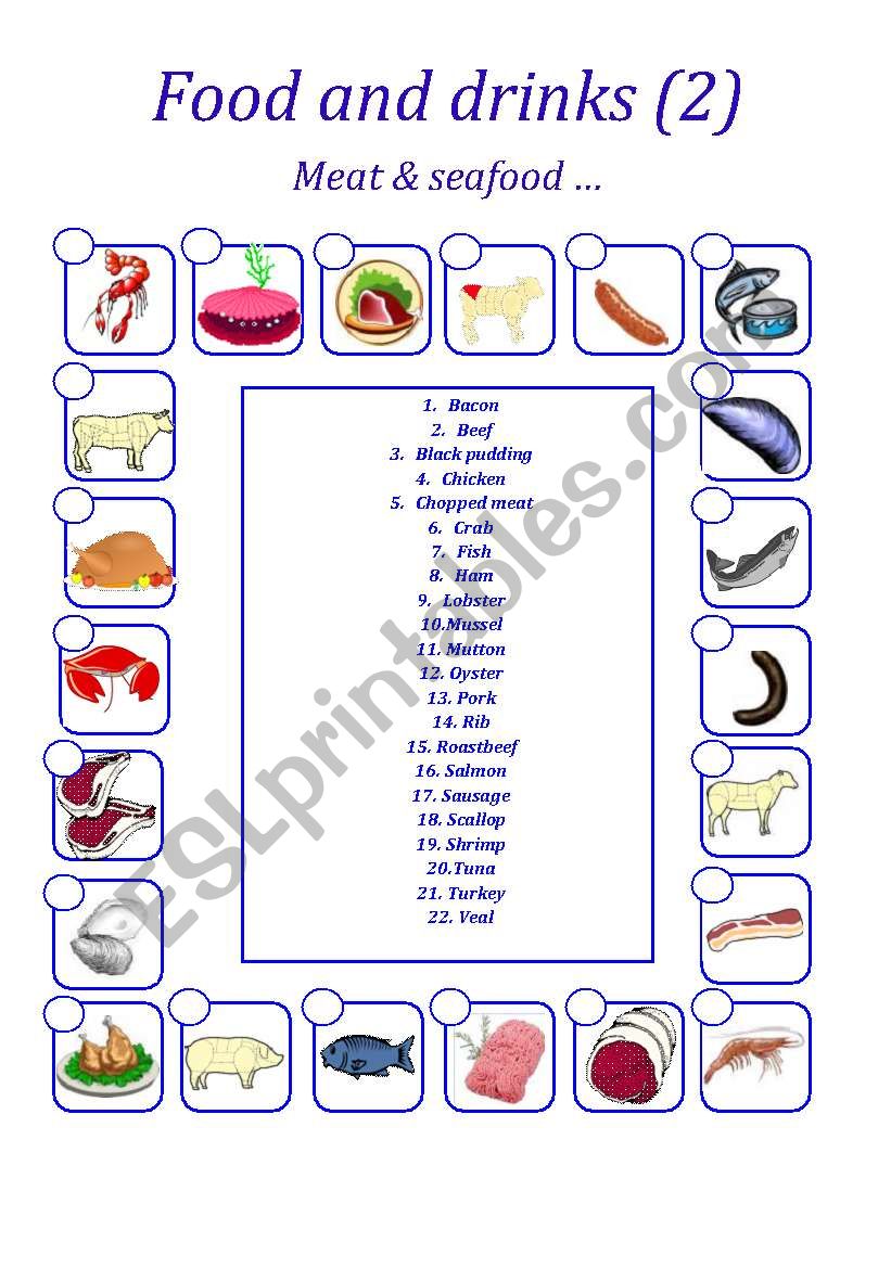 FOOD & DRINKS (2) worksheet