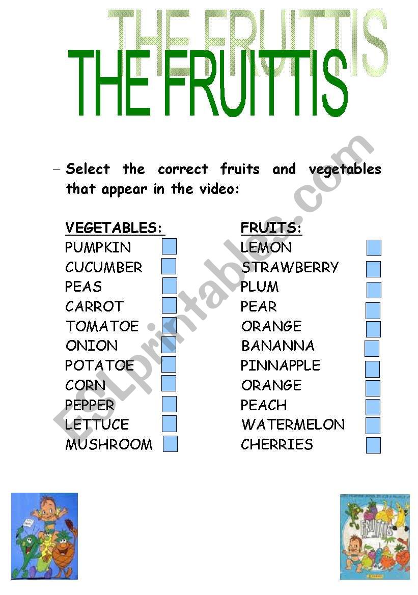 the fruittis worksheet