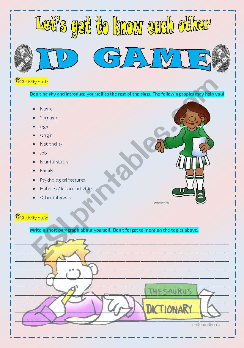 ID GAME - BREAKING THE ICE worksheet