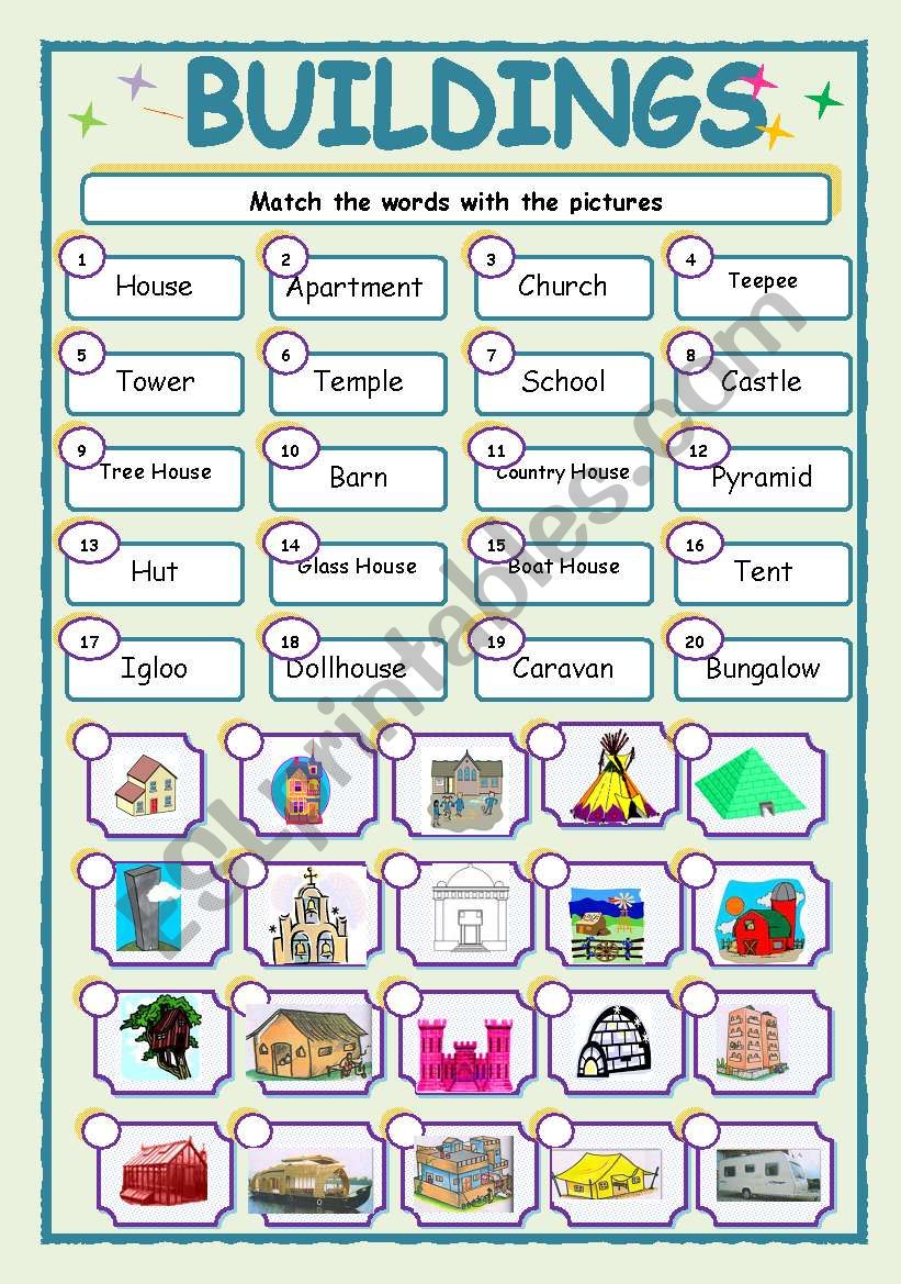 Buildings worksheet