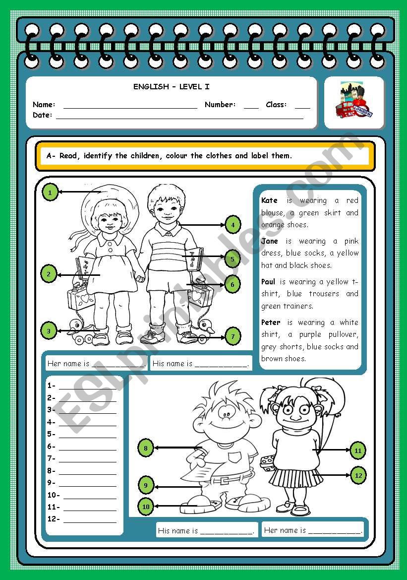 WHO IS WHO? (CLOTHES) worksheet