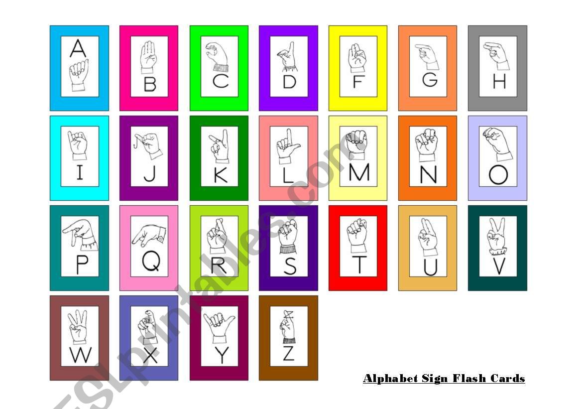 Mini Sign Language Flash Cards