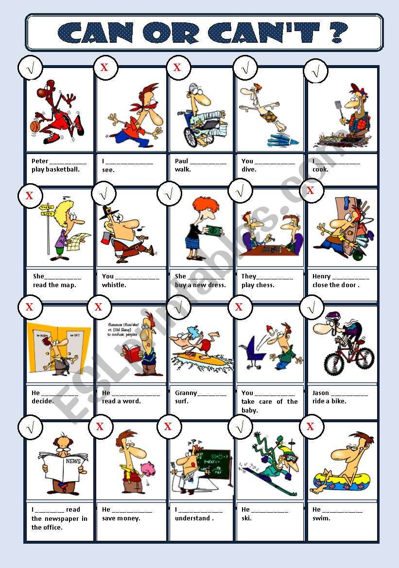 CAN OR CANÂ´T? worksheet