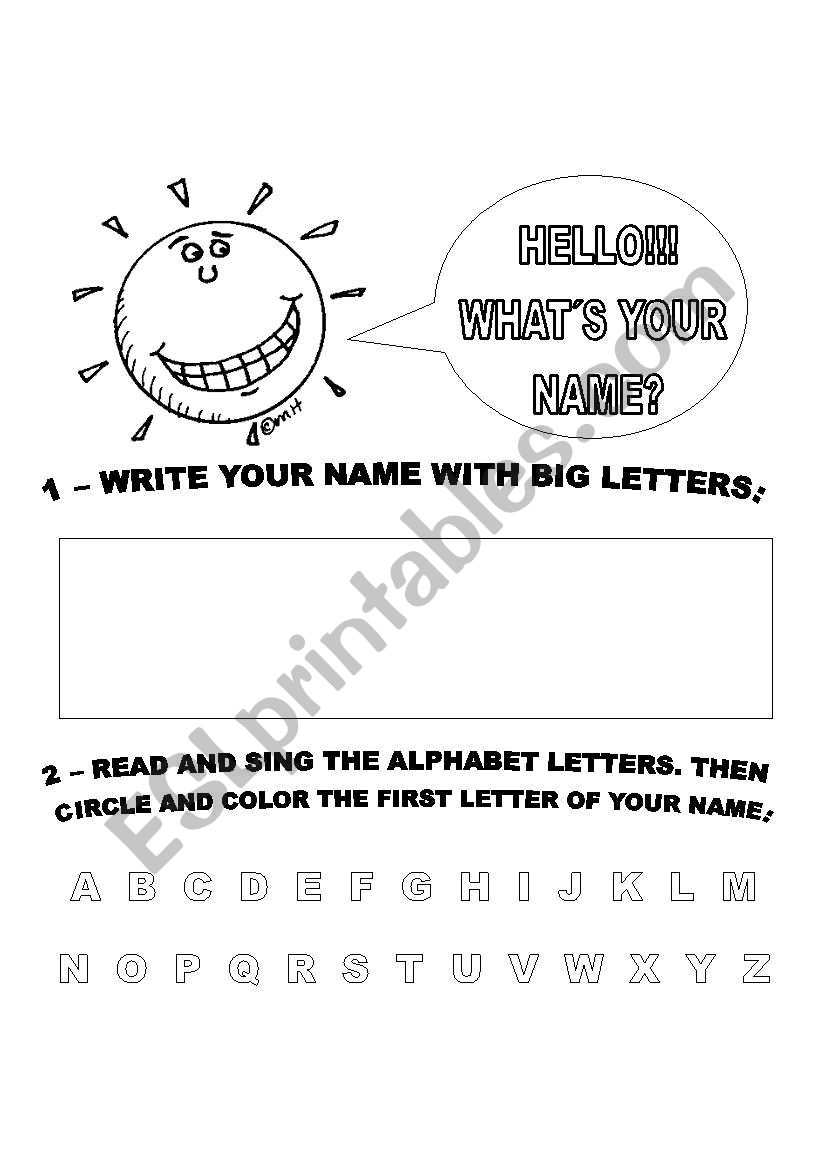 Name and Alphabet worksheet