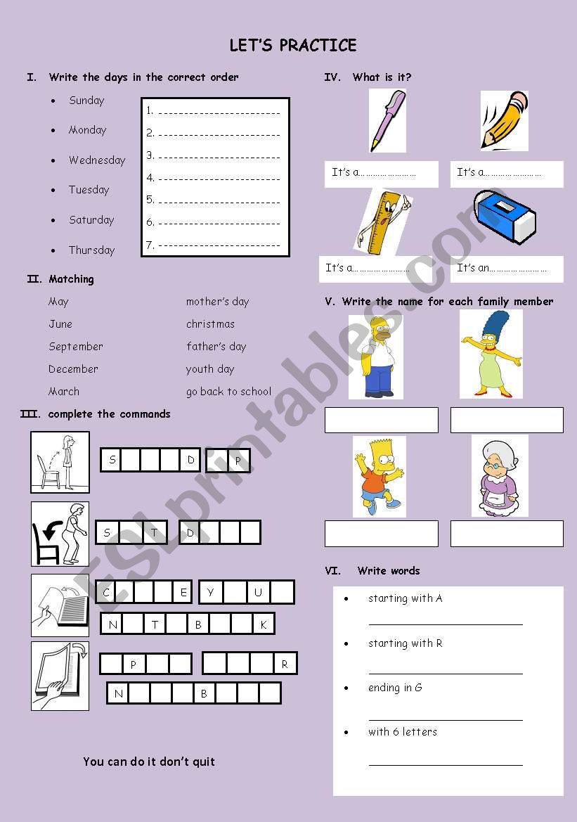 ASSESSMENT worksheet