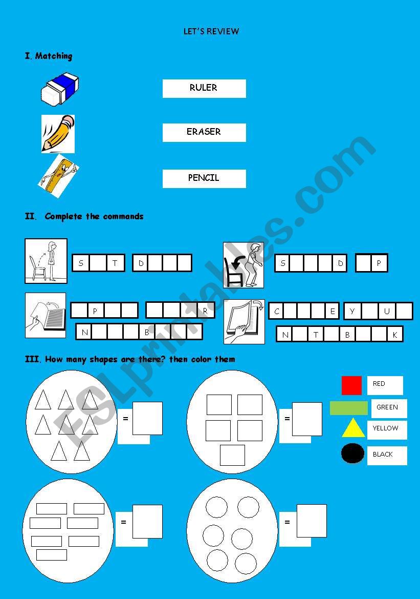 TEST worksheet